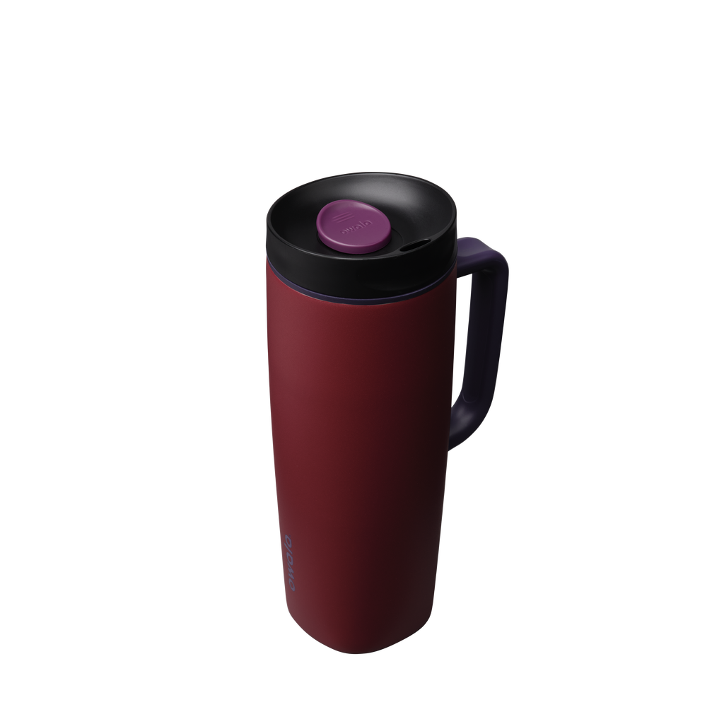 SmoothSip® Slider with Handle, Burgundy Bay / 24oz / Stainless Steel