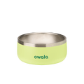 Pet Bowl 6-cup in Trailside Tricks; matte coral orange cup exterior with stainless steel interior rim and cream Owala logo on front