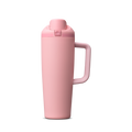 FreeSip Tumbler 30oz, soft rose pink body with matching pink lid and handle